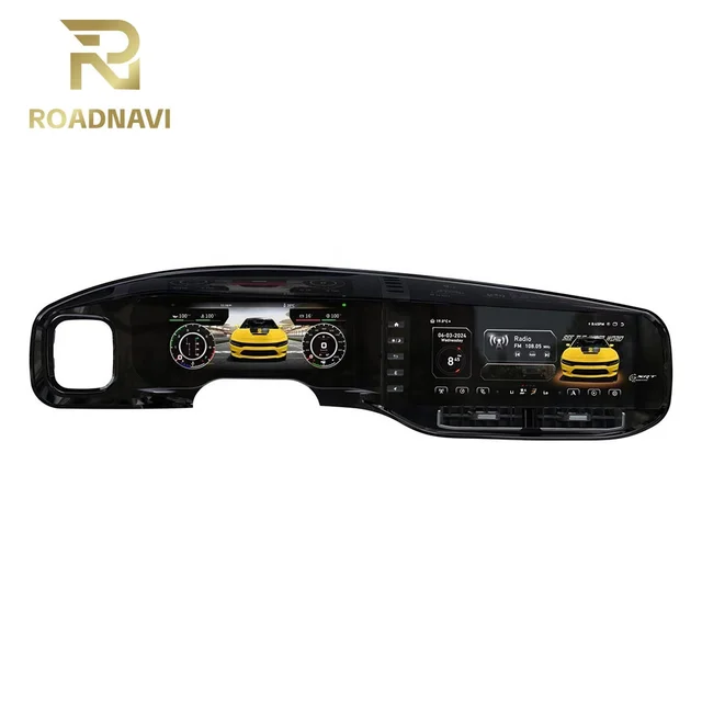 Roadnavi 24'' Dual Screen Android Car Radio Digital Cluster For Dodge Charger 2011-2019 Auto