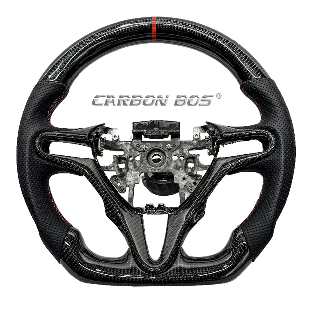Factory Wholesale For Honda Civic 8th Generation & Integra Flat Bottom Sports Steering Wheel Carbon
