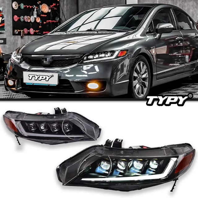 Typy Car Lights For Honda Civic 8th Headlight 2006-2011 Led Projetor Head Lamp Daytime Running
